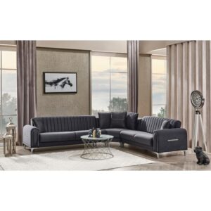 Orion kulmasohva säilytystilalla on moderni ja käytännöllinen valinta olohuoneeseen.